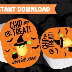 Halloween Chip Labels, Chips Kids Halloween Printable, Pringles Snack Size Chips, kids Halloween school Chip or Treat-Chip Halloween Tags