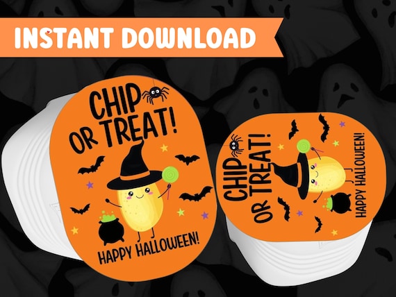 Halloween Chip Labels, Chips Kids Halloween Printable, Pringles Snack Size Chips, kids Halloween school Chip or Treat-Chip Halloween Tags