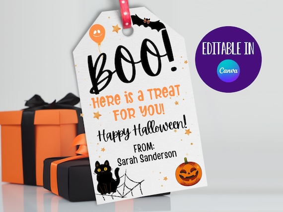 Halloween Favor Tags, Boo Gift Tags, Trick Or Treat Favor Tags, Treat Bags, Printable Halloween Tags, Halloween Party Favor, Boo Gift Tags