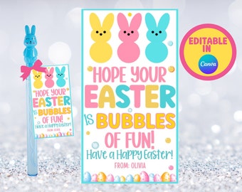 Ostern Bubbles Tag, druckbare Oster Tags, Ostergeschenk, Oster Tags, druckbare Bubbles Tag, Schule Gunst Tag, Leckerli Taschen, Klassenzimmer Gastgeschenke