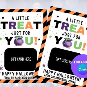 Halloween Geschenkkarte zum Ausdrucken, eine kleine Belohnung, 13x18 Geschenkkartenhalter, Halloween Geschenkkartenhalter, Kaffee Geschenkkarte, Lehrer Geschenkkarte, Klient