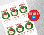 Editable Christmas Favor Tags, Holiday Classroom Gift Tags, Santa Labels, Santa Favor Tags, Treat Bags, Birthday Party Download Printable
