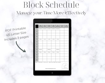 Time Blocking Printable 15 Minute Increment Planner Classic Happy ...