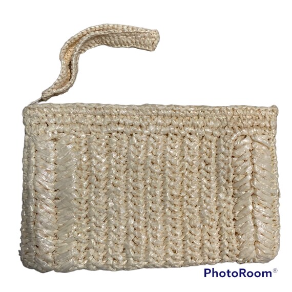 Vintage Straw Clutch with Wrist Strap. Beautiful … - image 1