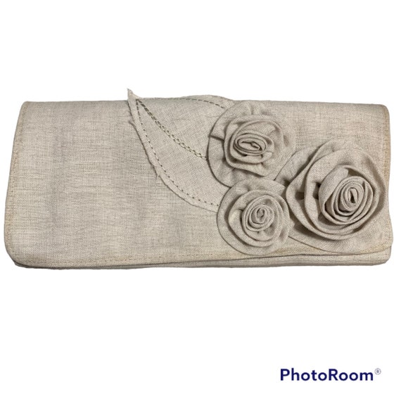 ShiraLeah Linen Clutch. Vintage. Made in Vietnam. - image 1