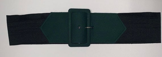 Astor Vintage Green & Black Wide Belt - image 2