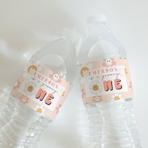 Printable Water Bottle Label | Groovy One Birthday Party | Retro | First Birthday | Hippie Birthday | Groovy Decor | Daisy Birthday | A100