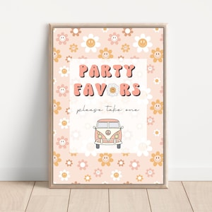 Groovy Birthday Party Sign | Party Favors Sign | Retro | First Birthday | Hippie Birthday | Printable Sign | Instant Download | A100