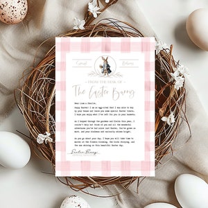Printable Easter Bunny Note, Easter Bunny Letter, Instant Download, Personalized Letter, Easter Letter, Letter From Bunny