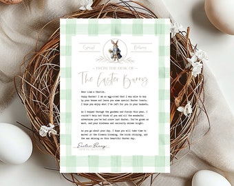 Printable Easter Bunny Note, Easter Bunny Letter, Instant Download, Personalized Letter, Easter Letter, Letter From Bunny