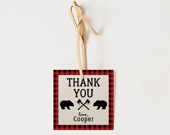 Lumberjack Birthday Party | Lumberjack Thank You | First Birthday | Lumberjack Tag | Buffalo Plaid | Lumberjack Party | Printable Tag