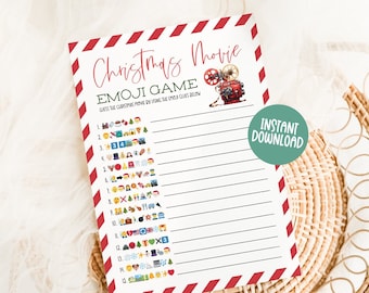 Christmas Songs Emoji Game | Christmas Games | Instant Download | Printable Emoji Game | Holiday Games | Family Activity