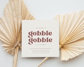 Friendsgiving Invitation | Friendsgiving Dinner | Thanksgiving | Friendsgiving Invite | Friendsgiving Party | Gobble | Boho Friendsgiving