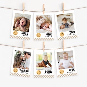 One Happy Dude Photo Banner | Printable First Year Milestone Photos Banner | Instant Download