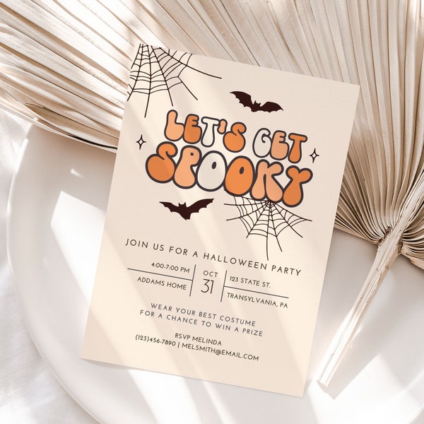 Halloween Party Invitation | Costume Party | Lets Get Spooky | Instant Download