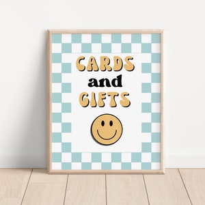 Blue One Happy Dude Cards and Gifts Sign | Instant Download | A102