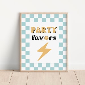 Blue One Happy Dude Party Favors Sign | Instant Download | A102