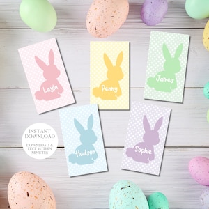 Easter Basket Name Tag, Instant Download, Easter Gift Tag, Easter Bunny Tag, Personalized Easter Tag