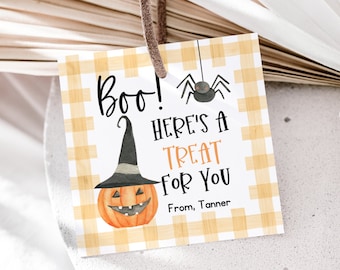 Boo! Halloween Treat Tag | Editable Instant Download | Printable