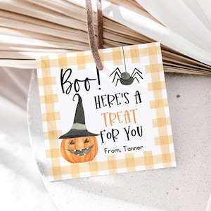 Boo! Halloween Treat Tag | Editable Instant Download | Printable