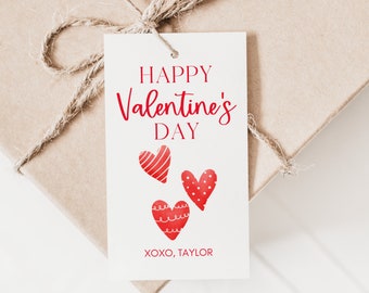 Etiqueta de regalo de San Valentín imprimible / Día de San Valentín / Descarga instantánea / San Valentín imprimible / Etiqueta de San Valentín