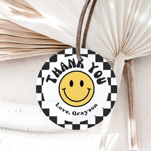 One Happy Dude Birthday Party Favor Tags, Printable Party Favor Tags, Smiley Face Birthday, Instant Download, A131