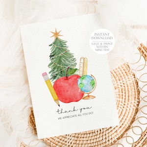 Cartão de Natal do professor | cartão de feriado do professor | Presente do professor | obrigado do professor você cartão comemorativo | Cartão de Natal | Presente de Natal