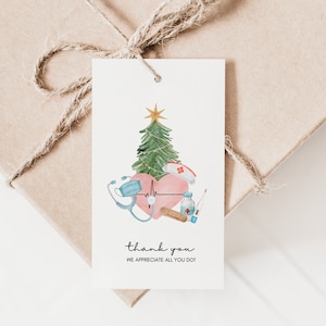 Druckbare Weihnachtsgeschenkanhänger | Geschenk für Schulschwester | Krankenschwester Geschenkanhänger | Krankenschwester Leckerli Anhänger | Krankenschwester Wertschätzung | Krankenschwester Weihnachtsgeschenk