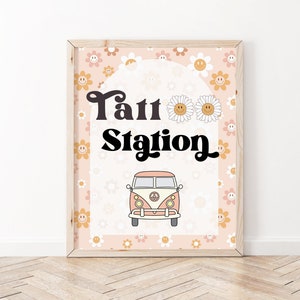 Groovy Birthday Party Sign | Tattoo Station Sign | Retro Birthday | First Birthday | Hippie Birthday | Printable Sign | Instant Download