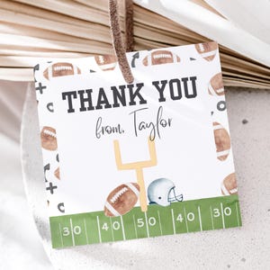 Etiqueta de recuerdo para fiesta de cumpleaños de fútbol, primer cumpleaños, plantilla editable, descarga instantánea, primer año, cumpleaños de fútbol, A143