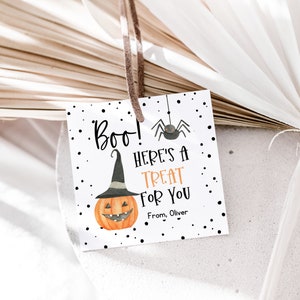 Boo Halloween Treat Tag Editable Instant Download Printable image 6