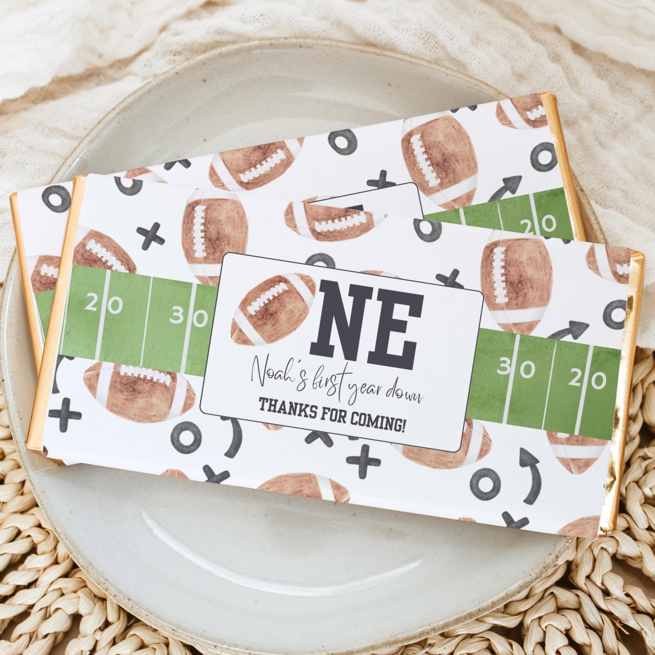 Football Birthday Candy Bar Wrapper, Football Party, Chocolate Wrapper ...