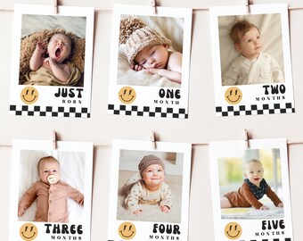 One Happy Dude Photo Banner | Printable First Year Milestone Photos Banner | Instant Download