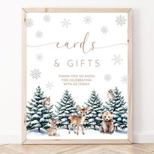 Baby Its Cold Outside Cartões e presentes para chá de bebê, chá de bebê de inverno, chá de bebê Woodland, placa para chá de bebê, placa para mesa de presentes, A158