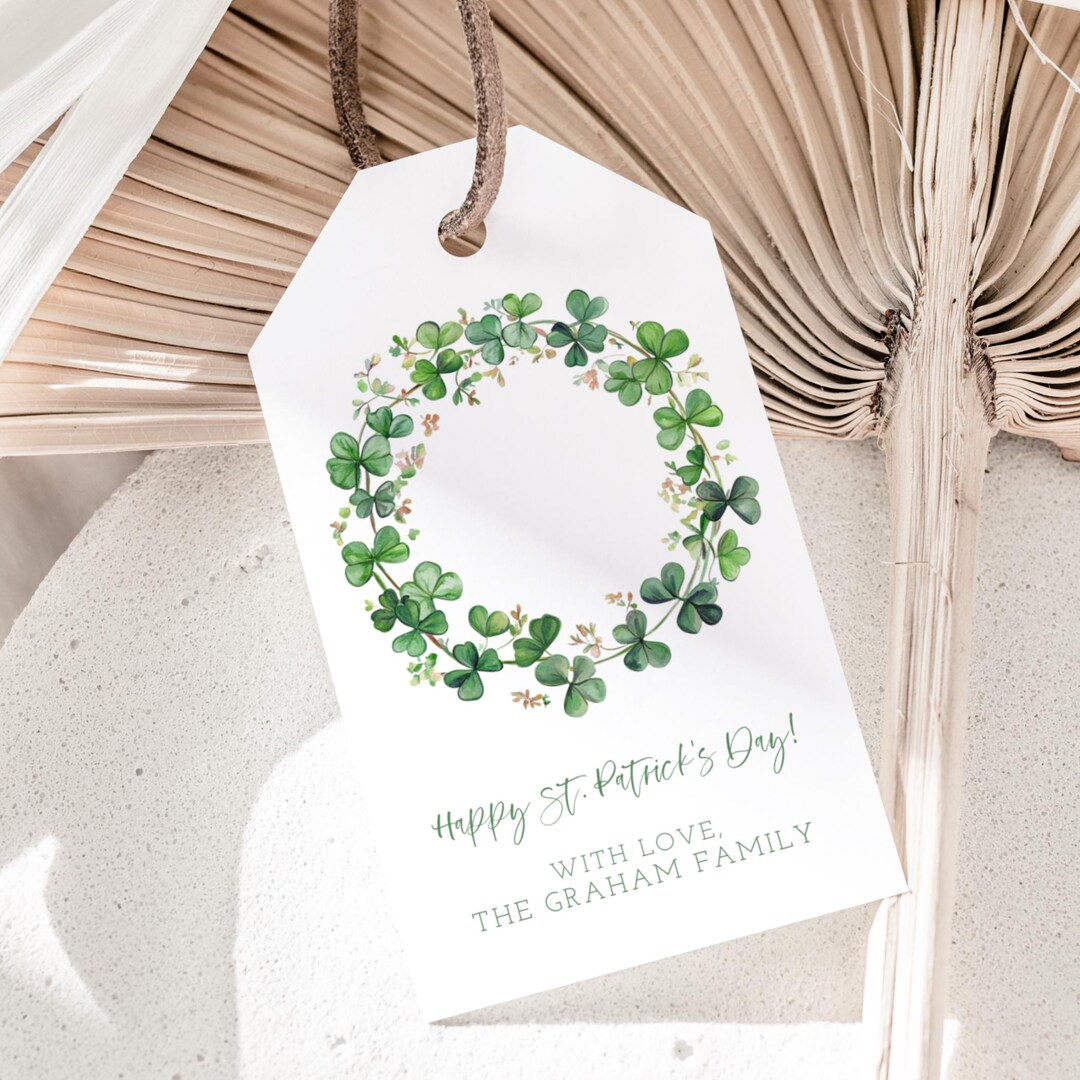 Printable St Patricks Day Gift Tag, St Patrick's Day Tag, Shamrock Gift ...