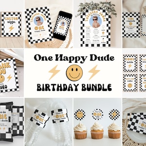 One Happy Dude Birthday Party Bundle | Instant Download | Editable Templates | A104
