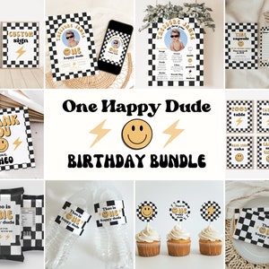 One Happy Dude Birthday Party Bundle | Instant Download | Editable Templates | A104