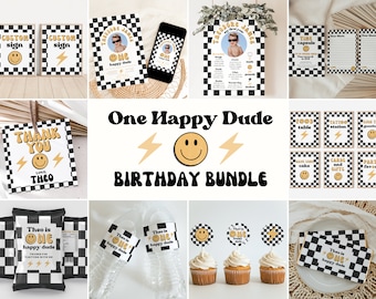 One Happy Dude Birthday Party Bundle | Instant Download | Editable Templates | A104