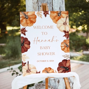Kürbis Baby Shower Willkommensschild, Herbst-Babyparty, Willkommensschild, Babypartyschild, Kürbis Willkommensschild, Babyparty Willkommen, A150