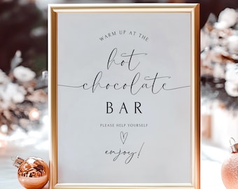 Printable Hot Chocolate Bar Sign, Hot Cocoa Sign, Christmas Party, Hot Chocolate Station, Hot Cocoa Bar, Christmas Hot Cocoa, Minimalist