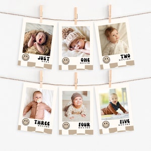 One Happy Dude Photo Banner, Printable First Year Milestone Photos Banner, Instant Download, A120