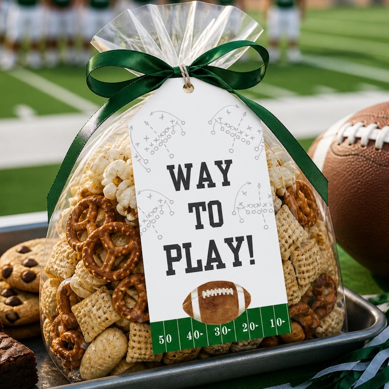 Printable Football Team Snack Tag, Instant Download, Editable Template ...