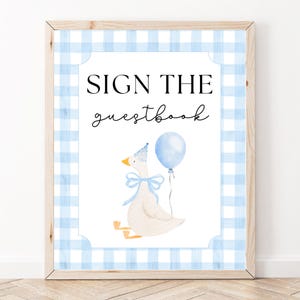 One Silly Goose Guestbook Sign, Goose Birthday, Editable Template, First Birthday, Silly Goose Birthday, 1st Birthday Sign, A161
