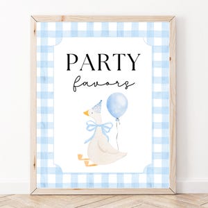 One Silly Goose Party Favors Sign, Goose Birthday, Editable Template, First Birthday, Silly Goose Birthday, 1st Birthday Sign, A161