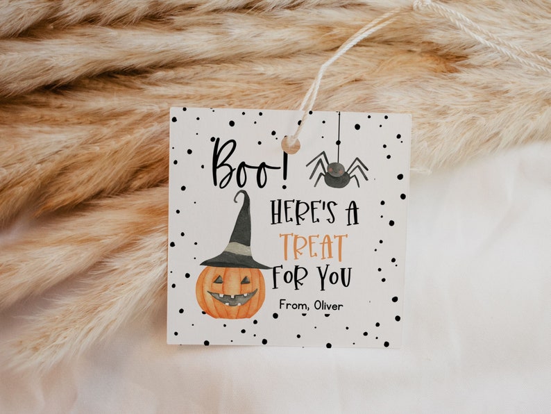 Boo Halloween Treat Tag Editable Instant Download Printable image 1