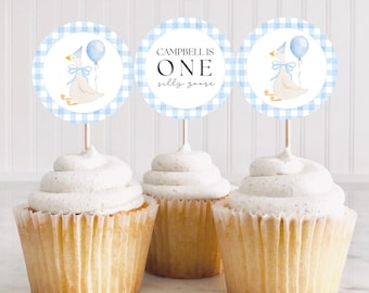 One Silly Goose Cupcake Toppers, Silly Goose Birthday, Silly Goose Decor, Silly Goose Party, Goose Cupcake Topper, First Birthday, A161