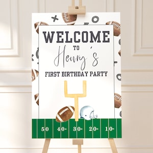 Football Birthday, Welcome Sign, Football Party, Football Welcome, Football Sign, Editable Template, Instant Download, Football, A101