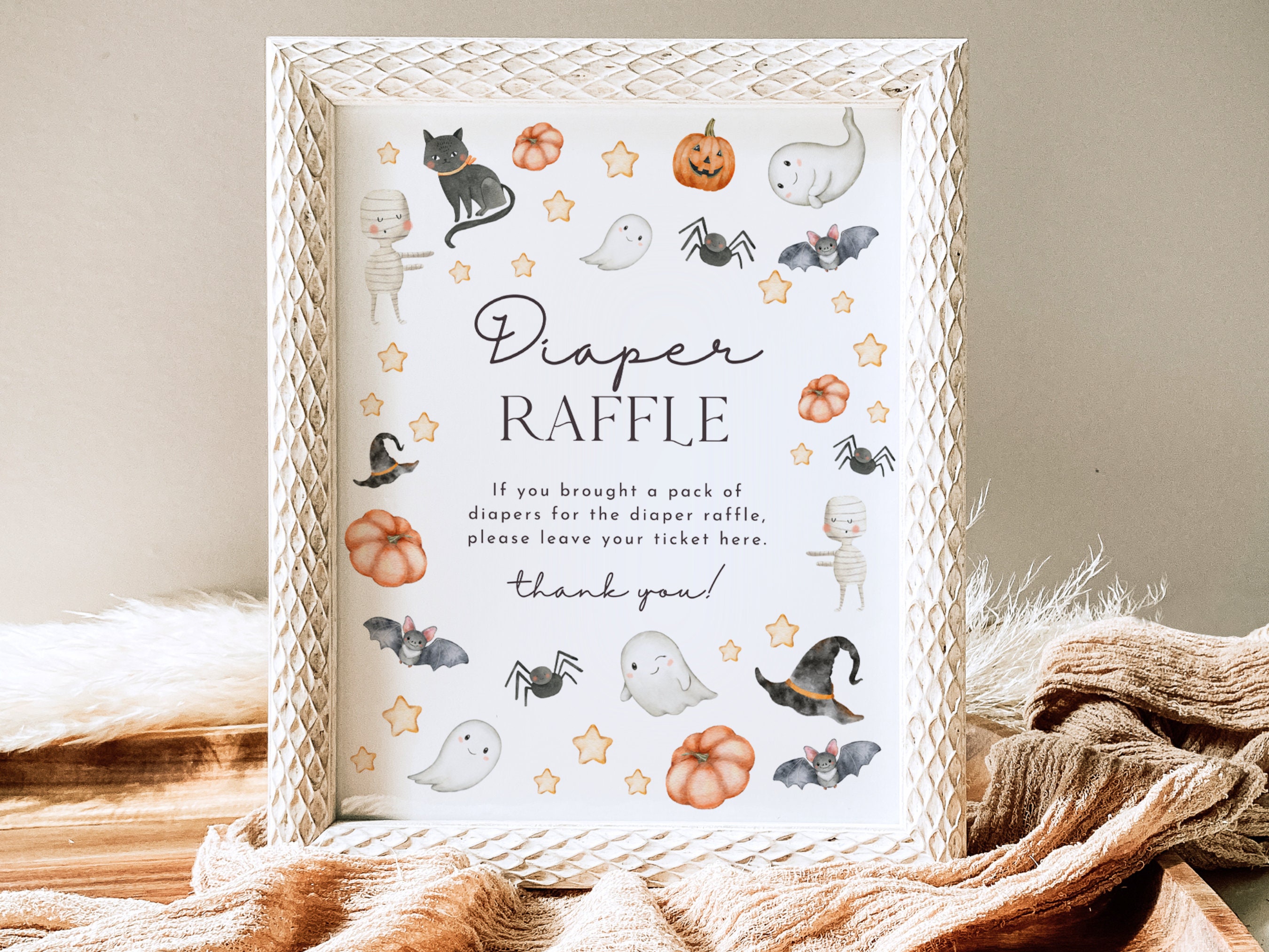 Spooky Raffle Spooky Baby Shower Diaper Raffle, Instant Download, Editable Template ...