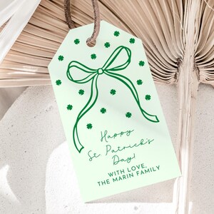 St Patricks Day Gift Tag, St Patrick&#39;s Day Tag, Shamrock Gift Tag, St Pattys Day, Instant Download, Editable Template, Printable Gift Tag