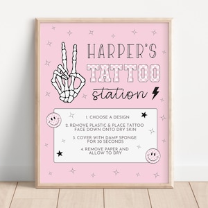 Bad Two The Bone Birthday Tattoo Station Sign, Second Birthday, Bad To The Bone, 2nd Birthday, Bad 2 The Bone, Halloween Birthday, A171